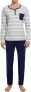 Фото #1 товара Men’s Long Pyjamas - 100% Cotton Pyjamas - Soft & Comfortable - 2-Piece Sleepwear with Buttons - Classic Checked Lougewear