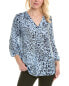 Фото #1 товара Jones New York Printed Pleat Front Top Women's Blue Xs