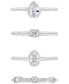 ფოტო #1 პროდუქტის 4-Pc. Set Cubic Zirconia Mixed-Cut Bezel & Claw Set Stack Rings