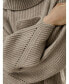 ფოტო #3 პროდუქტის Women's Over d Merino Wool Sweater with Slit Sleeves for Women