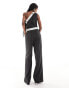 Extro & Vert one shoulder pinstripe jumpsuit with waistband detail