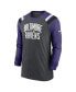 Men's Heathered Charcoal, Purple Baltimore Ravens Tri-Blend Raglan Athletic Long Sleeve Fashion T-shirt