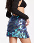 Фото #3 товара ASOS DESIGN embellished disc mini skirt in blue