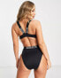 Calvin Klein logo cut out swimsuit in black Черный, XS - фото #2