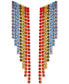 ფოტო #1 პროდუქტის Gold-Tone Rainbow Rhinestone Fringe Linear Earrings