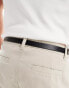 ASOS DESIGN smart leather skinny belt with silver buckle in black