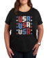ფოტო #1 პროდუქტის Trendy Plus Size USA Graphic T-shirt