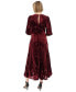 Фото #2 товара Women's Burnout-Velvet Faux-Wrap Maxi Dress