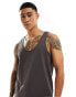 ASOS DESIGN heavyweight vest in charcoal