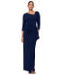 Фото #1 товара Women's Asymmetric-Neck 3/4-Sleeve Long Dress
