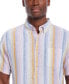 ფოტო #9 პროდუქტის Men's Short Sleeve Stripe Linen Cotton Shirt