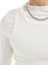 COLLUSION Double layer long mesh sleeve and vest in white 2XL - фото #5