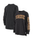 Фото #1 товара Women's Heathered Black Purdue Boilermakers Two-Hit Canyon Long Sleeve T-shirt