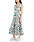 Фото #3 товара Women's Printed Off-The-Shoulder Cotton Maxi Dress