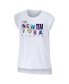 Women's White New York Giants Greetings From Muscle T-shirt