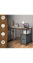 Фото #3 товара Computer Desk with Reversible Storage Drawer and Moveable Shelf-Brown