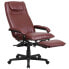 Фото #4 товара High Back Burgundy Leather Executive Reclining Swivel Chair With Arms