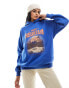 Cotton:On classic fit hoodie with retro Mountain graphic in blue