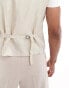 French Connection suit waistcoat in beige and white stripe Бежевый, Chest 44 - фото #5