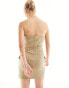 4th & Reckless tailored bandeau pocket detail mini dress in camel