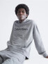 Фото #3 товара Худи Calvin Klein Men's Relaxed Fit Standard Logo Terry серого цвета размер M