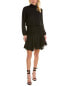Krisa Shirred Turtleneck Mini Dress Women's Black Xs