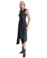 ფოტო #3 პროდუქტის Women's Jewel-Neck Sleeveless Belted Dress