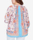 Фото #2 товара Блузка Ruby Rd. plus Size с принтом цветовых натюрмортов из креп-джоржета
