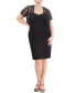 Plus Size 3D Flower Jacket & Sheath Dress