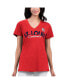 ფოტო #1 პროდუქტის Women's Red Distressed St. Louis Cardinals Key Move V-Neck T-shirt