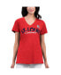 Women's Red Distressed St. Louis Cardinals Key Move V-Neck T-shirt