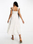 Фото #5 товара Miss Selfridge linen look frill strap tiered maxi dress in ivory