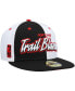 Men's Black, White Portland Trail Blazers Script Pinwheel 59FIFTY Fitted Hat