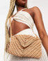 My Accessories London crochet crossbody bag in beige