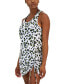 Фото #4 товара Women's Animal-Print Ruched Racerback Cover-Up, Created for Macy's