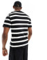 Фото #3 товара Jack & Jones stripe t-shirt in black and white