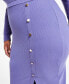 Фото #4 товара Trendy Plus Size Ribbed Mock-Neck Bodycon Dress