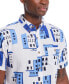 ფოტო #4 პროდუქტის Men's Short Sleeve Print Linen Cotton Shirt