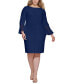 ფოტო #1 პროდუქტის Plus Size Illusion Bell-Sleeve Dress