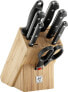 Фото #2 товара ZWILLING Knife Block, 8 Pieces, Bamboo Block, Knife and Scissors Made of Stainless Steel / Plastic Handle, Twin Gourmet & 32591-000 Twinsharp Knife Sharpener, Black