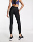 ASOS 4505 run tie waist legging in black sheen