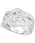 ფოტო #1 პროდუქტის Diamond Baguette Crossover Statement Ring (1 ct. t.w.) in Sterling Silver
