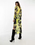 Фото #2 товара Object lettuce edge maxi skirt co-ord in mixed lime print