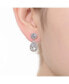 Фото #3 товара Sterling Silver with Rhodium Plated Clear Pear and Round Cubic Zirconia with Halo Drop Earrings