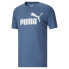 Фото #1 товара Puma Essentials Heather Logo Crew Neck Short Sleeve T-Shirt Mens Blue Casual Top