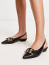 Фото #4 товара RAID Wide Fit flat shoes with gold buckle in black