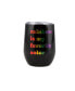 Фото #4 товара Double Wall 2 Pack of 12 oz Black Wine Tumblers with Metallic "Rainbow is My Favorite Color" Decal