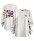 Women's White LSU Tigers Pennant Stack Oversized Long Sleeve T-shirt M - фото #2