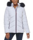 Фото #1 товара Women's Faux-Fur-Trim Hooded Puffer Coat