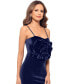 Фото #4 товара Women's Velvet Rosette Sheath Dress